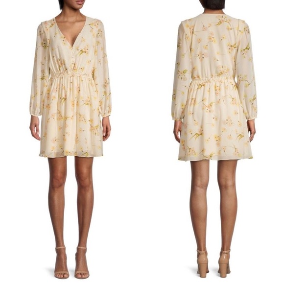Madewell Dresses & Skirts - Madewell Cate Floral Print Mini Long Sleeve Dress in Carnation